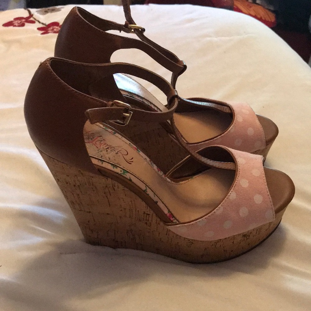 Pink Polka Dot Wedges